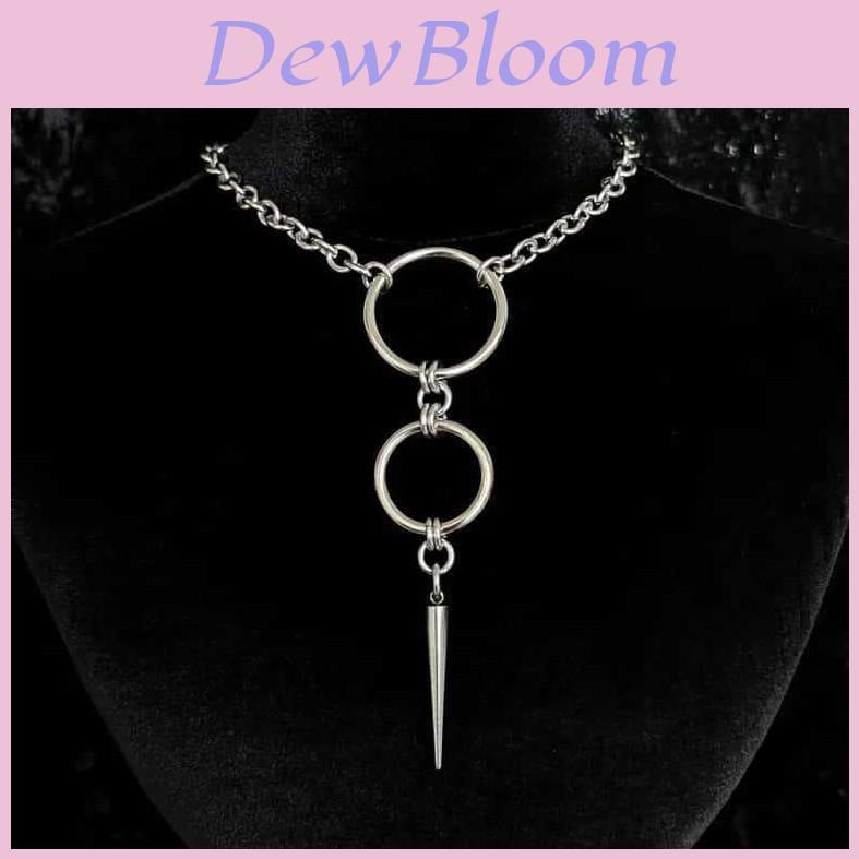 Gothic Steel Chain Necklace With Cross Link For Womens Daily Wear