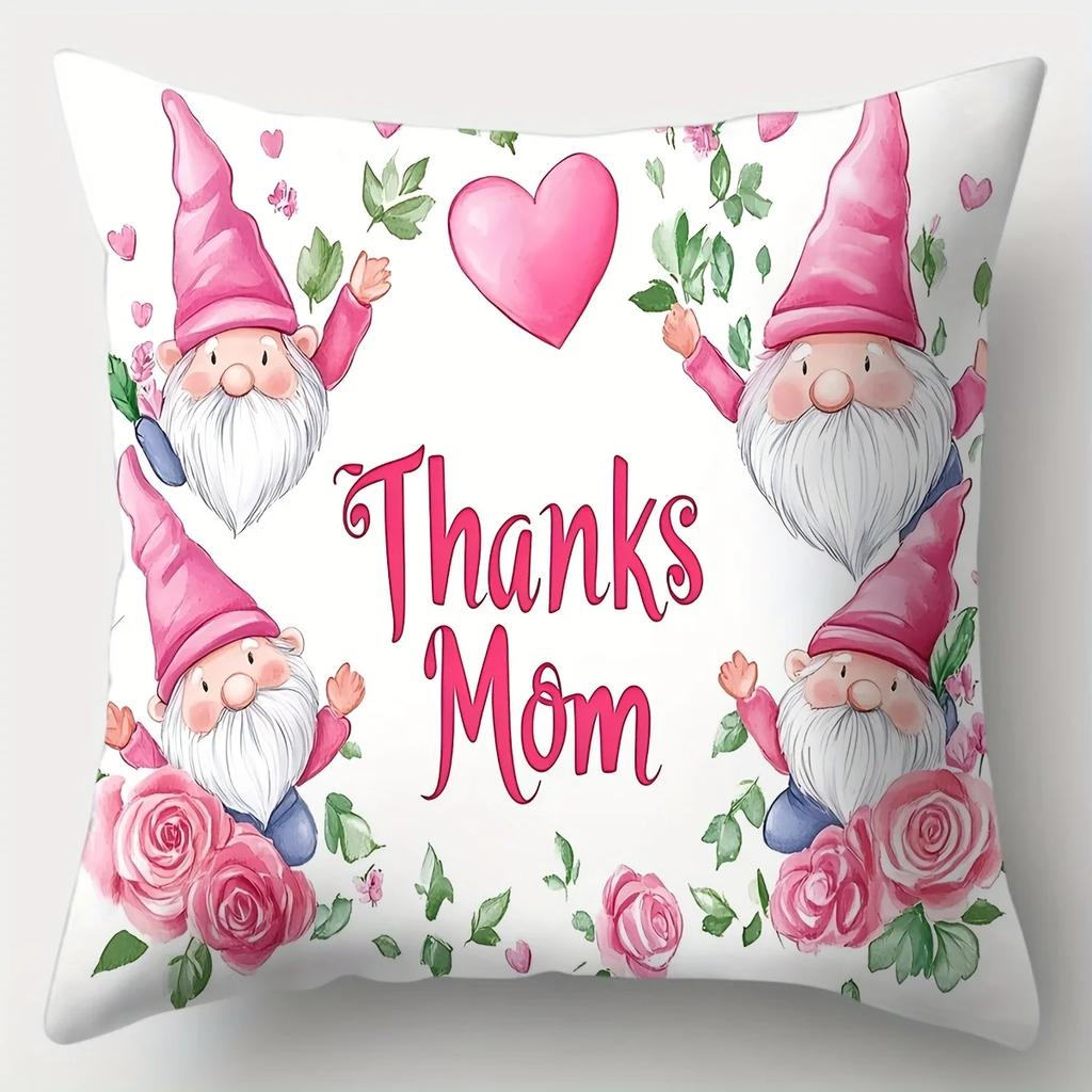 Heimdeko Wichtel & Rose Muttertag Kissenbezüge Muster Kissenbezug Geeignet für Sofa Schlafzimmer Auto Kissenbezug