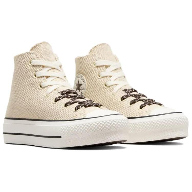 New Converse Chuck Taylor All Lift Canvas & Leather 'Beige White' Women's A09093C