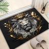 1PC Custom Name Lion Majesty Golden Crown Theme Floor Mat Ideal for Living Room, Game Rooms, Office, Bedroom,Floor Mat Playful Design