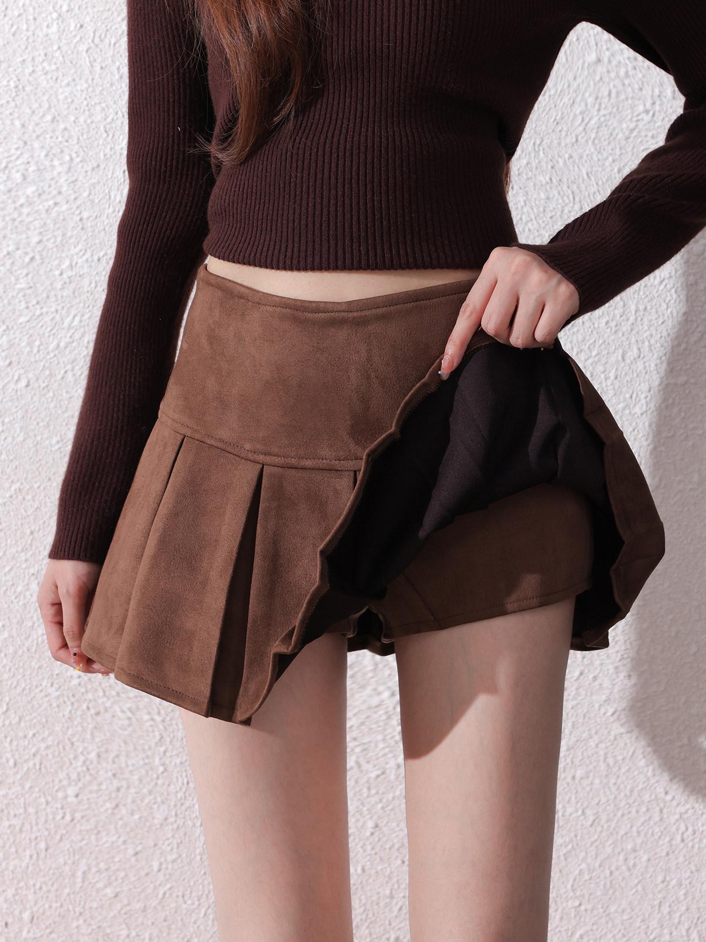 Maillard Retro Coffee A-Line High Waist Skort - Spicy Girl Collection XL