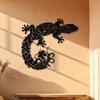 Modern Laser Cut Metal Wall Art Gecko Lizard Decor Tropical Animal Garden Sculpture Geometric Home Hanging