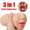 3 IN 1 Sex Toys Masturbation for Men Deep Throat Artificial Real Pussy Oral Male Masturbator BlowjobRealistic Rubber Vagina Sex Male Sex Toys for Men