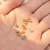 10/20pcs 18K Gold Plated Brass Crimp End Bead DIY Bracelet Stopper Bead Closures End Clip Snap Clasps Jewelry Making Accessories