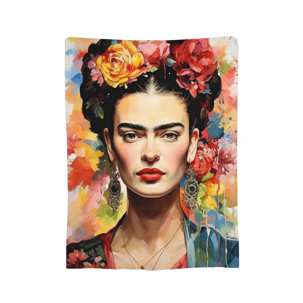F-Frida K-Kahlo Art Knitted Blanket Paintings Fuzzy Throw Blanket Summer Air Conditioning Printed Soft Warm Bedspreads,