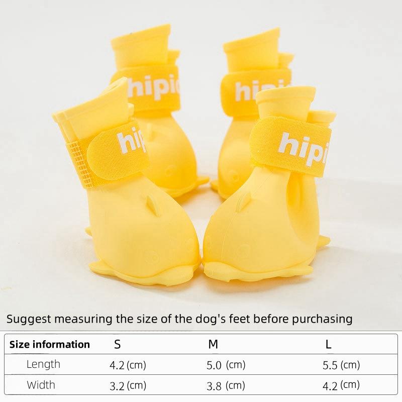 4pcs/set Waterproof Pet Dog Shoes Anti-slip Rain Boots Footwear for Small Cats Dogs Puppy Dog Pet Booties Pet Paw Accessories