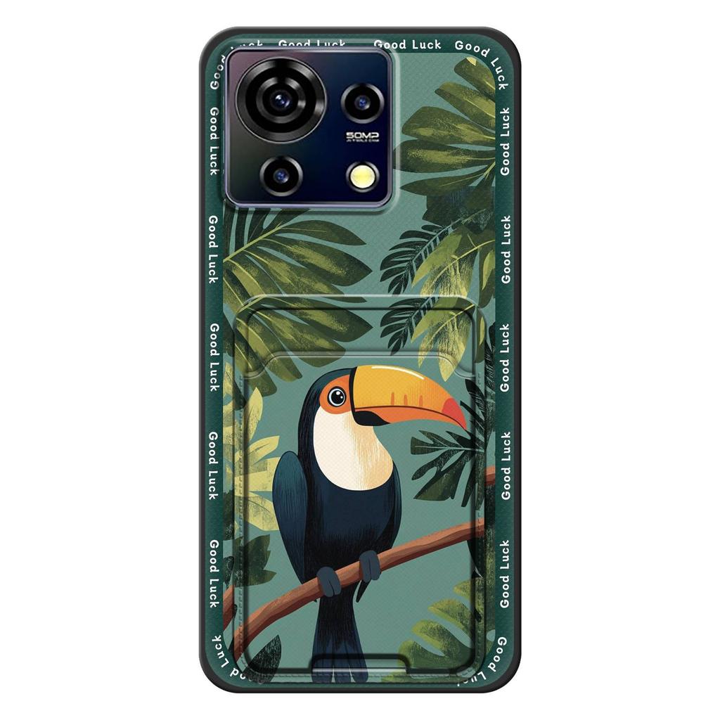 Card Slot Silicone Phone Case For ZTE Blade V50 Vita Fashion Design Dirt-resistant Waterproof Durable Anti-dust Card Bag