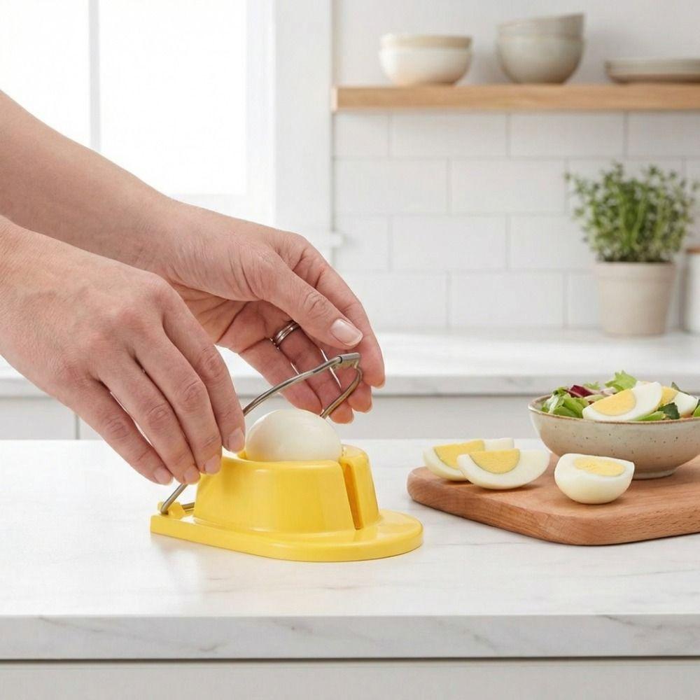 Portable Handheld Boiled Egg Slicer Efficient Rust Resistant Egg Cutter Labor-saving Two Cutters Fruit Cutter Breakfast Prep