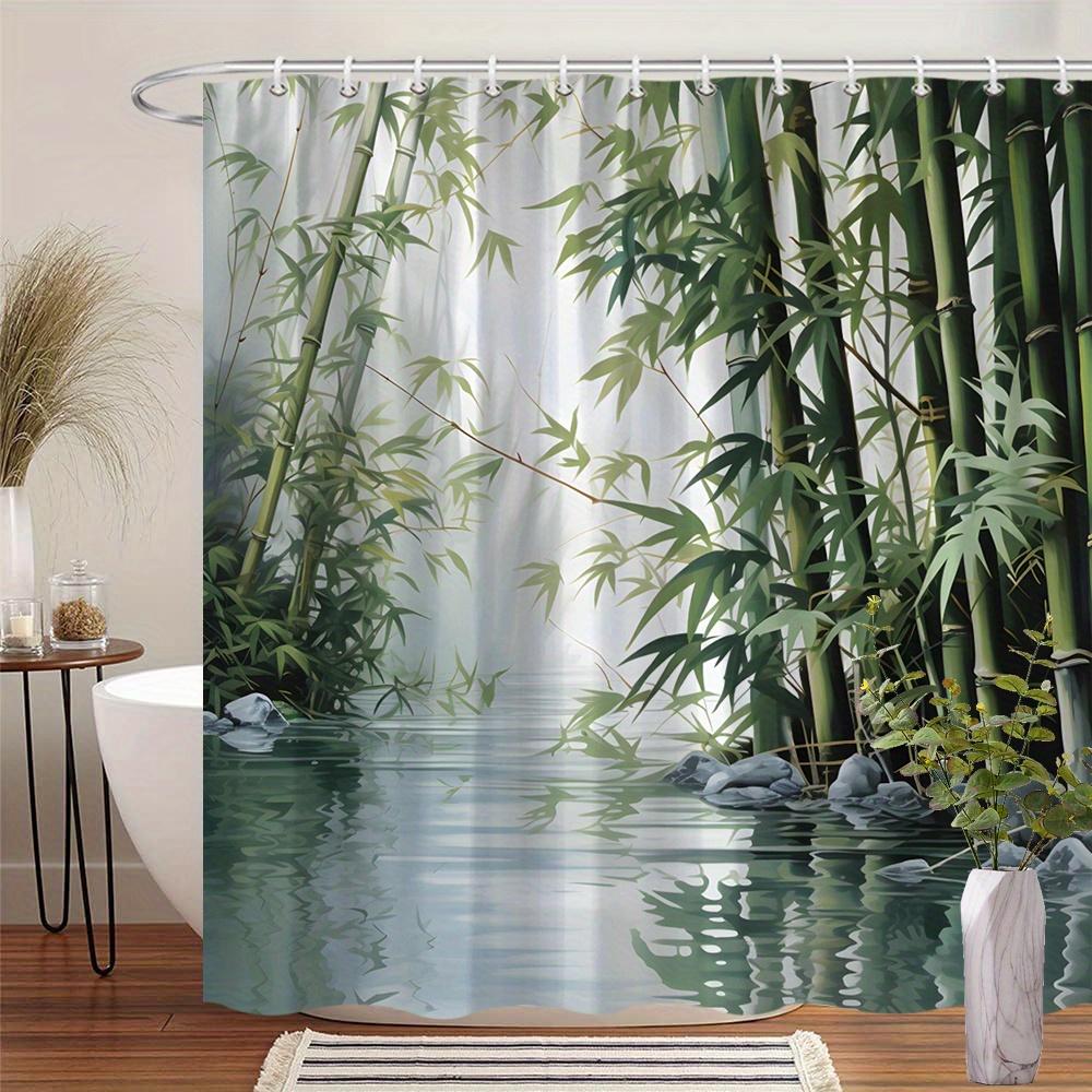 Waterproof Shower Curtain with Serene Bamboo Forest Design Bringing Nature's Calmness To Your Bathroom Space
