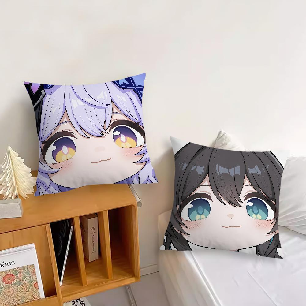 Honkai Star Rail face Cute Q-version w cushion cover Pillow Cover Decoration Room Home Sofa living Office Car Nordic Simplicity