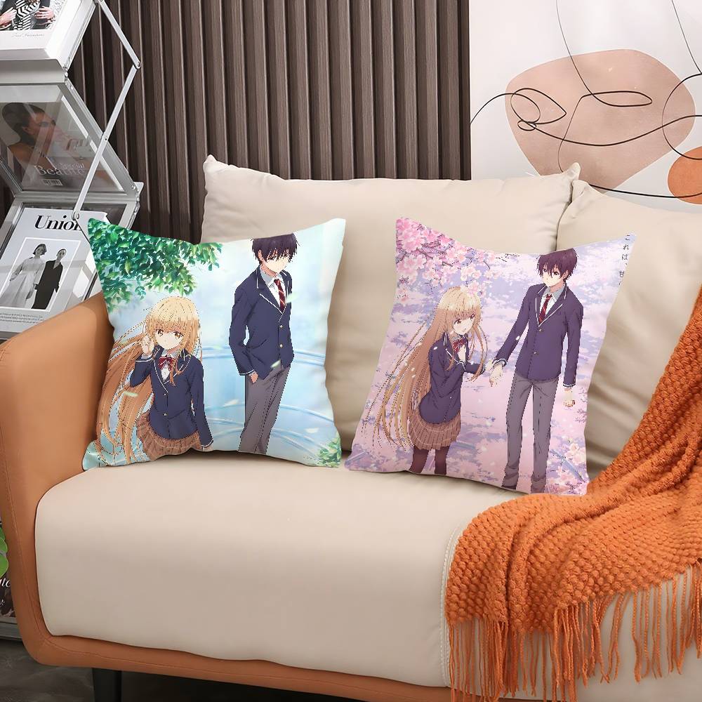 Anime M-My Next Door GirlS Pillow Case Soft Plush Fabric Double Sided Print Decorative Home Living Room Gift Cushion Cover