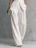 European-American Cotton Linen Drape Sleeveless Shirt & Long Pants Fashion Set
