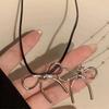 Sweet Cute Bowknot Pendant Rope Chain Necklace For Women Girl Choker Necklace Cool Y2K Aesthetic Jewelry Gift