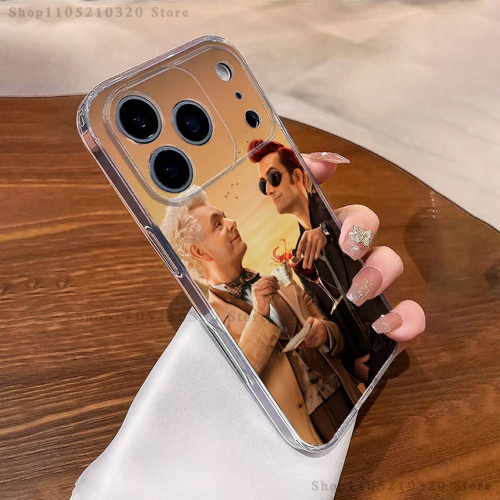 

G-Good O-Omens TV Phone Case For iPhone 17,16,15,14,13,12,11 Pro,Max,Plus,X,XS,XR,SE4,E Mini Transparent Soft Cover iPhone13PRO