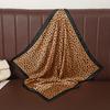 70x70cm Square Luxury Leopard Spot Print Designer Scarf Women Silk Scarves Bandana Neckerchief Shawl Small Hijab
