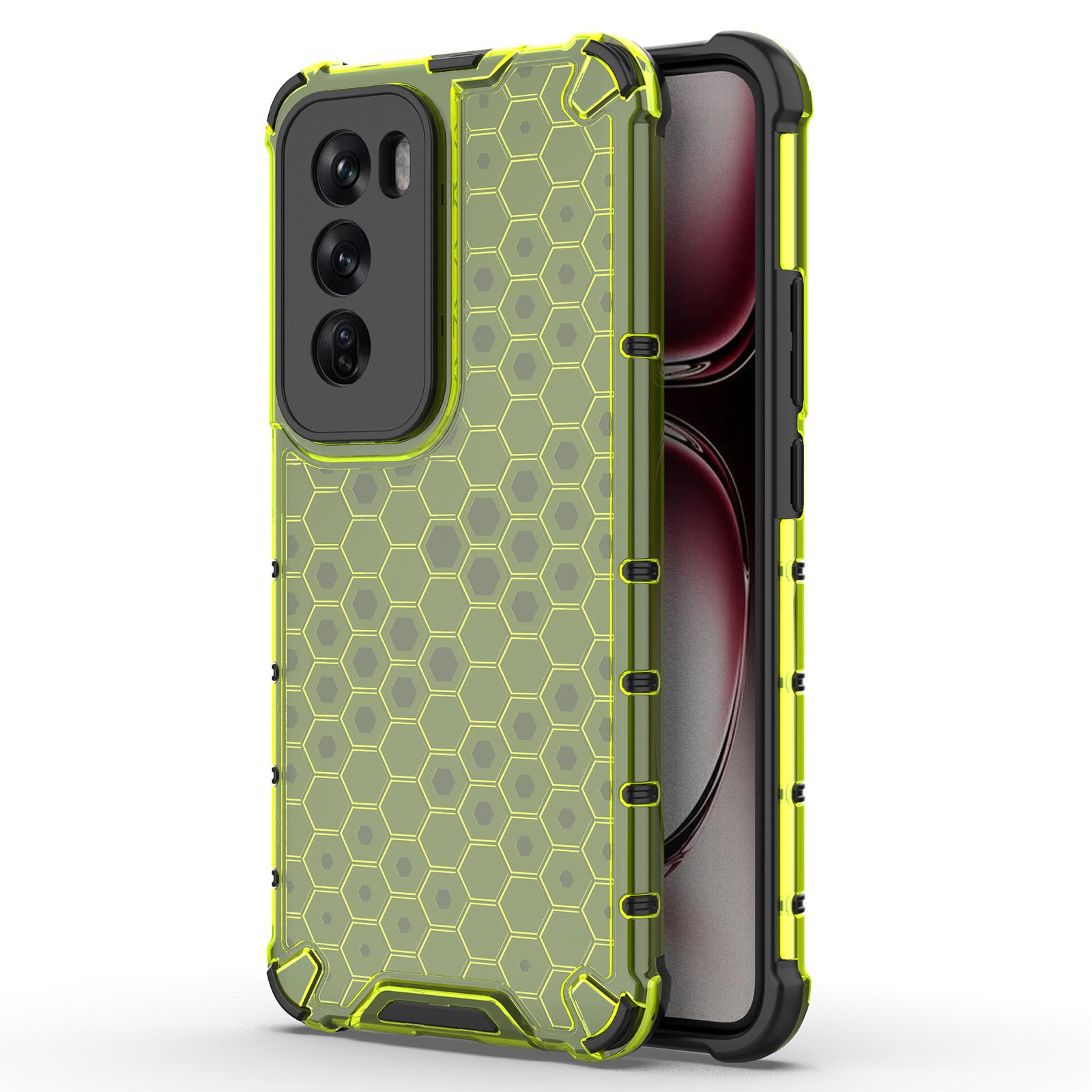 

For Oppo Reno12 Pro 5G (Global) Case PC+TPU Phone Cover Honeycomb Shape Green