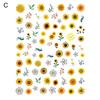 Samolepka na nehty Sunflower Shape 3D Effect Ultra Thin Blossom Floral Nail Art Water Obtisky pro ženy