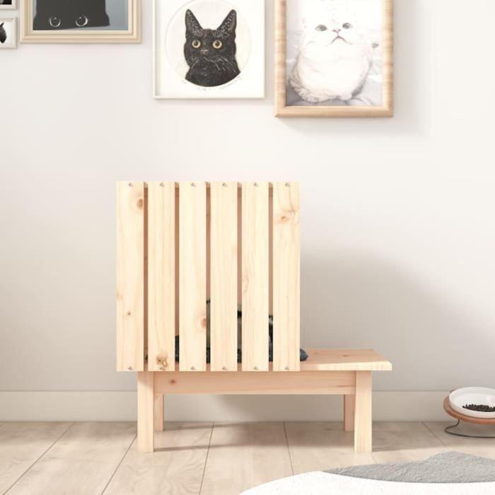 822452 vidaXL Maison pour chat 60x36x60 cm Bois de pin massif