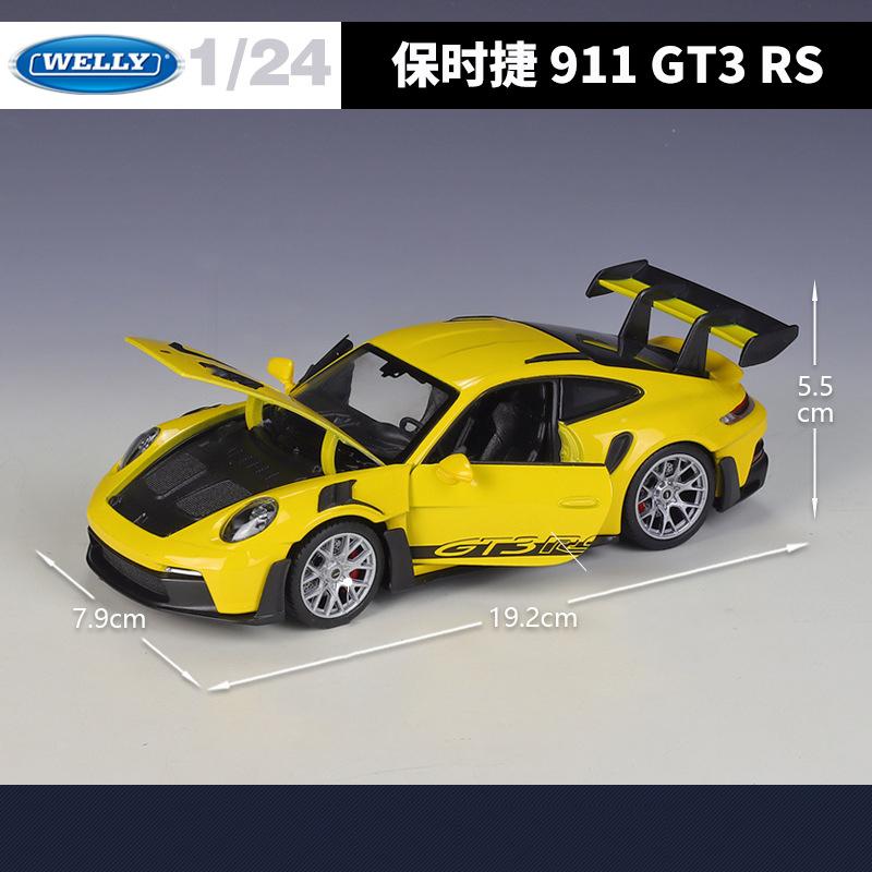 WELLY 1:24 Porsche 911 GT3 RS 992 Alloy Car Diecasts & Toy Vehicles Car Model Miniature Scale Model Car Toy For Children