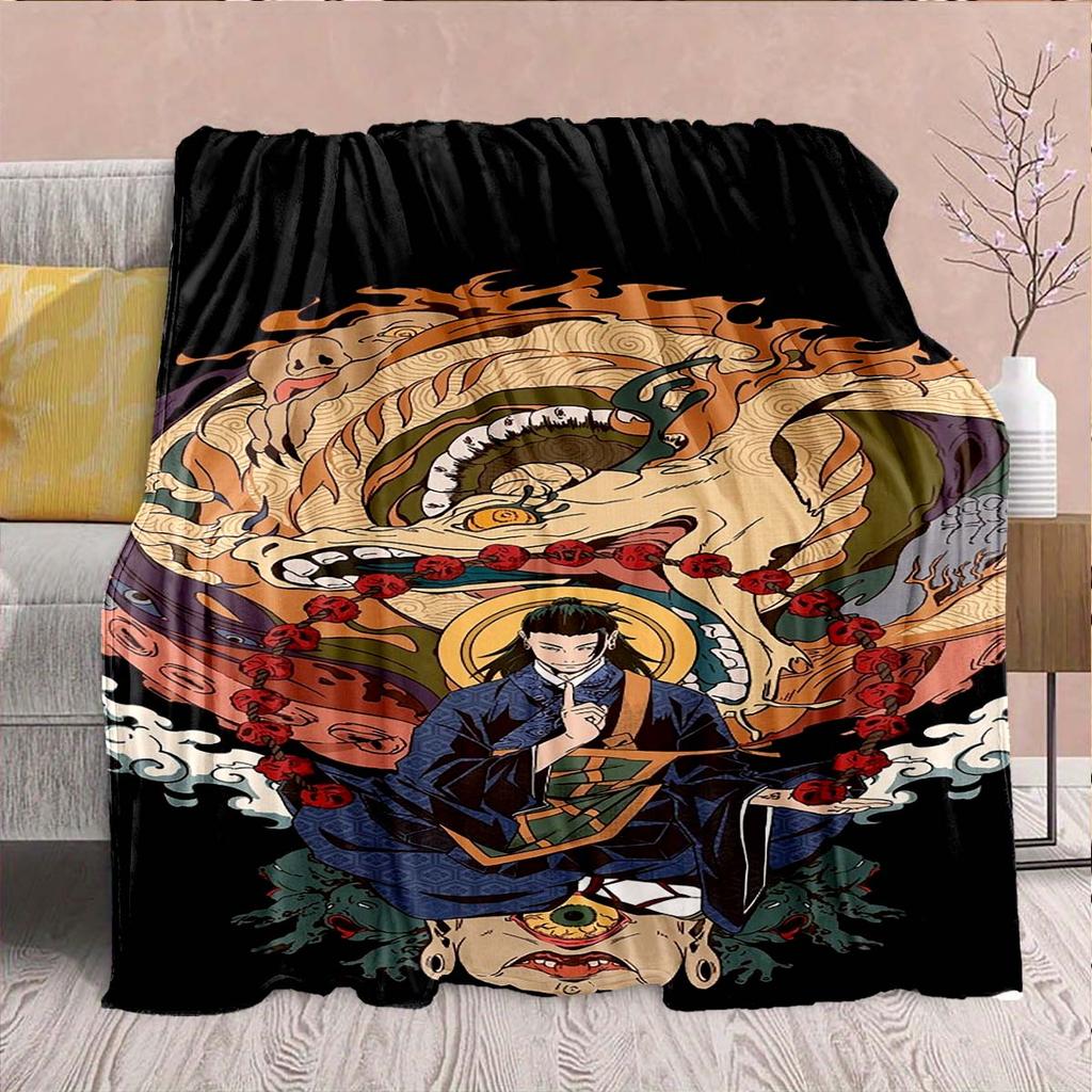 Jujutsu Kaisen Coperta Flanella Trendy Morbida Calda Plaid Leggero Peluche Divano Letto Arredamento Casa -QJY