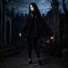 Solid Color Halloween Cape Hollow Out Spiderweb Shawl Retro Felt Mesh Cape  Adult