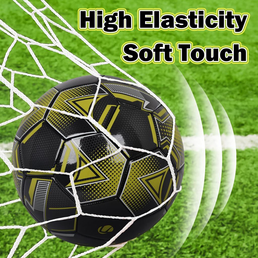 Fantecia Bola de Futebol Tamanho Oficial para Prática com Bola Certificada para Ensino Médio e Fundamental Amarela e Preta, 5, Bomba, (para Adultos, Faculdades, Escolas,