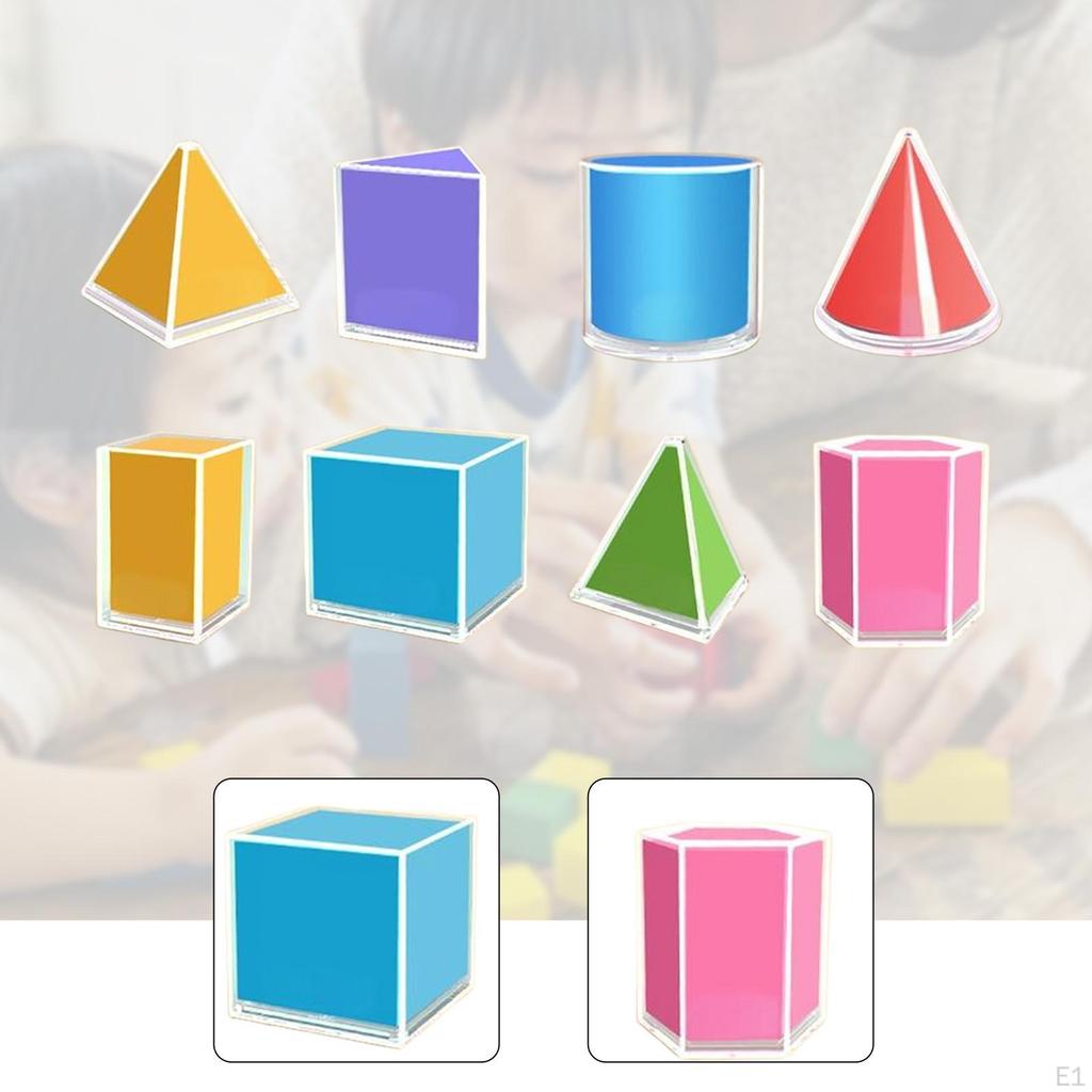 8 Sztuk Składane Kształty Geometryczne Przybory Szkolne Zabawki Edukacyjne Bryły dla Dzieci,