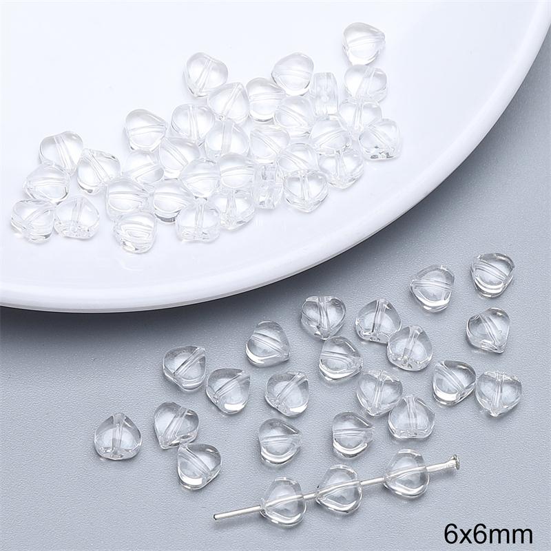 20pcs/bag Special-Shaped Glass Transparent Beads DIY Bracelet Necklace Earrings Jewelry Accessories