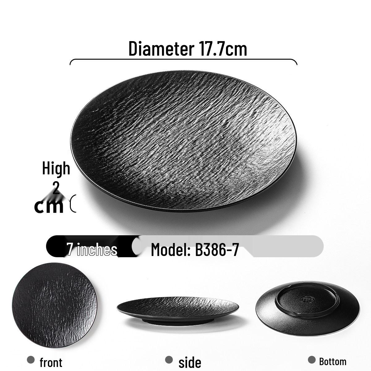 Xiangyuan Mei Rock Texture Melamine Plate - High-Grade Western Food, Salad, Dessert, and Steak Side Dish Plate for Dining and Commercial Use