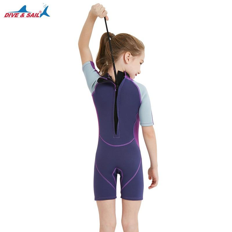 Traje de neopreno para niños de 2,5 mm, para snorkel, natación, surf, kayak, protección UV, traje completo cálido para niñas