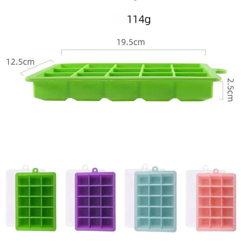 15 Fächer Eiswürfelform Schachtel Silikon Eiswürfel Quadratische Tablettform DIY Bar Pub Wein Eisblöcke Hersteller Modell Küchenwerkzeuge