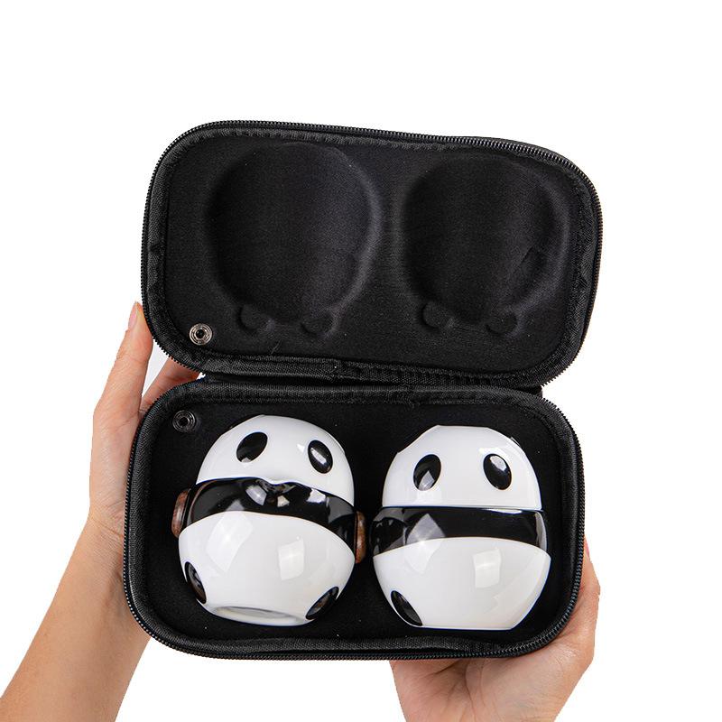 High-end Panda Travel Tea Set Portable Kuaike Cup One Pot Two Cups Ceramic Kung Fu Tea Set Gifts