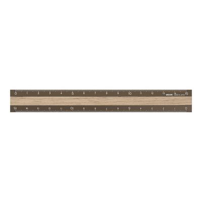 DESIGNPHIL Midori Ruler Aluminum Wood 15cm BrownBrown