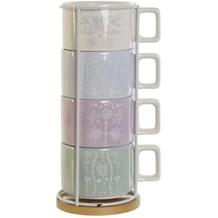 DKD Home Decor Ensemble De Tasses À Café, Estándar