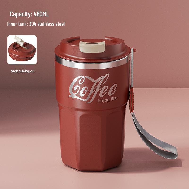 

Trendy 304 Stainless Steel Portable Pull-Rope Travel Cup - Cola Coffee Gift Cup 480ml