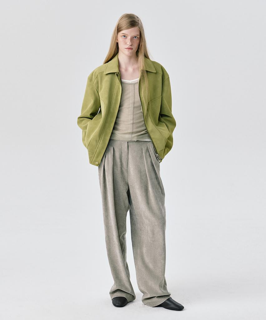 WNDERKAMMER Steady Wide Tuck Pants_Grey