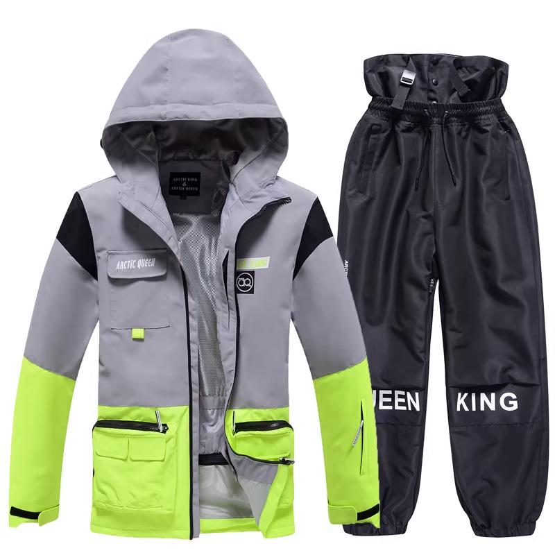 Unisex Couple's Korean Style Ski Suit Set: Warm, Thick Jacket and Pants for Snowboarding & Alpine Skiing