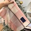Xiaohongshu Popular Cherry Red New Year'S Red 100% Wool British Versatile Scarf Women'S And Men'S Cashmere Warm Scarf