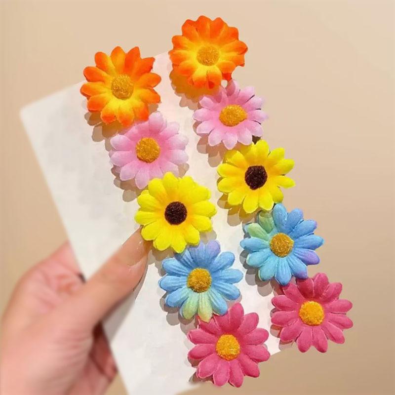 

10pcs Sunflower Hair Clips, Korean Style Hairpins, Hair Accessories