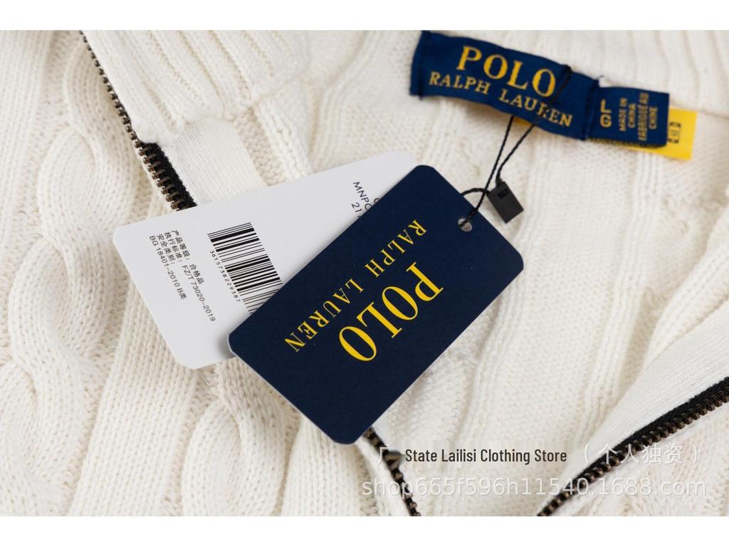 AA Scan Code 2025 Autumn/Winter RL Pony Embroidery High Neck Half-Zip Unisex Sweater