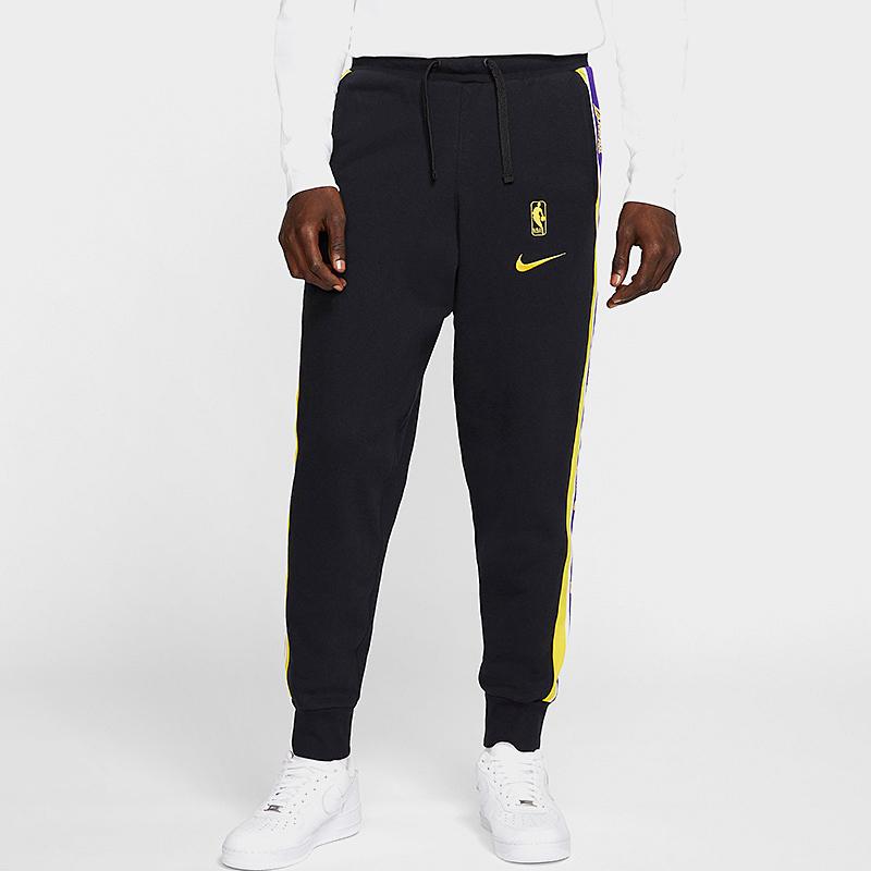Nike NBA Los Angeles Lakers Basketball Joggers With Elastic Cuffs Men Bottoms Black CJ7125-010