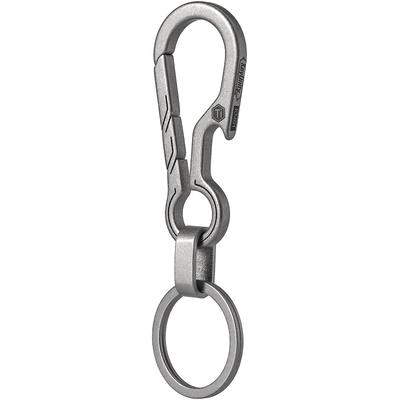 KeyUnity KM01 Καραμπίνερ Ανοιχτήρι Μπουκαλιών Τιτανίου Εξαιρετικά Κομψό Κλειδί EDC για Απώλεια Κλειδιών Δώρο Μπρελόκ, Ασημί, Ελαφρύ, Ανθεκτικό στη Σκουριά, Δακτύλιος, Εργαλείο,
