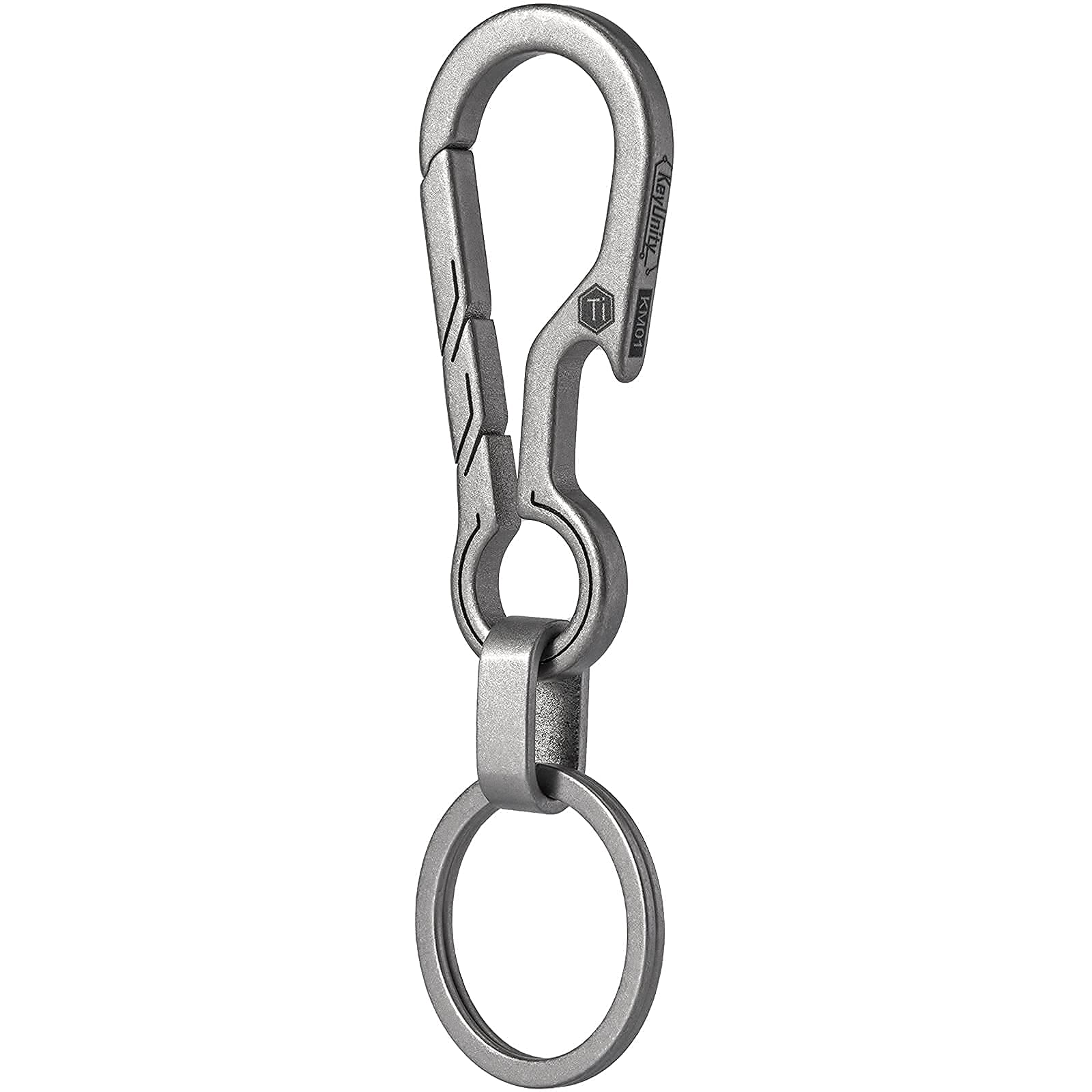 

KeyUnity KM01 Carabiner Bottle Opener Titanium Ultra Stylish Key EDC for Key Loss Gift Keychain, Silver, Lightweight, Rust-Resistant, Ring, Tool,