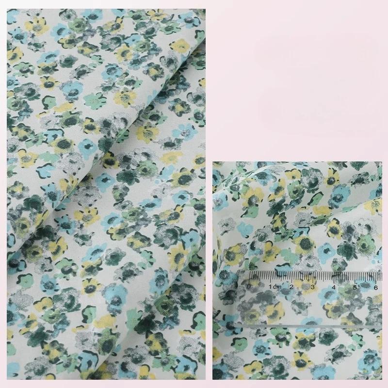Wide 145cm Pastoral Flower Summer Poplin Cotton Fabric for DIY Children's Clothing Cloth Making Bedding Quilt Decoration Home