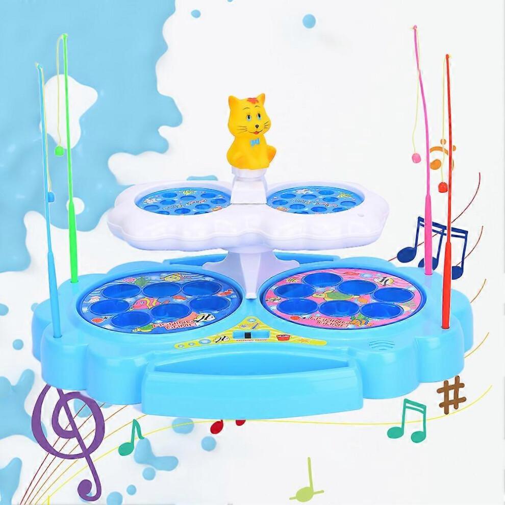 (As show, One size) Electric Fishing Platform Rotating Multi-Purpose Fish Pond Parent-Child Interaction Toys