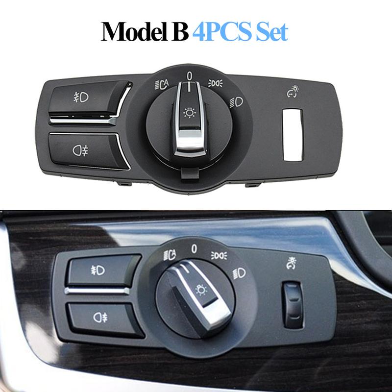 Car Front Head Light Switch Rotation Button Headlight Lamp Control Konb Cover For BMW 5 5GT 6 7 X3 X4 Series F10 F07 F06 F01 F25