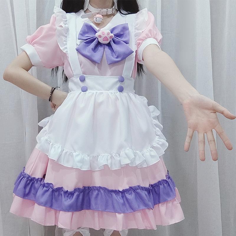 Maid Cospaly Costume Soft Girl Bow, Dress Alice Cosplay Costume