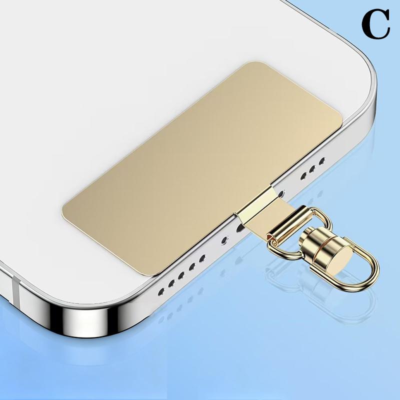 Steel Phone Lanyard Gasket Patch Anti-Lost Anti Fall Mobile Phone Rope Card Metal Clip Strap Hang Cord Tab Accessories