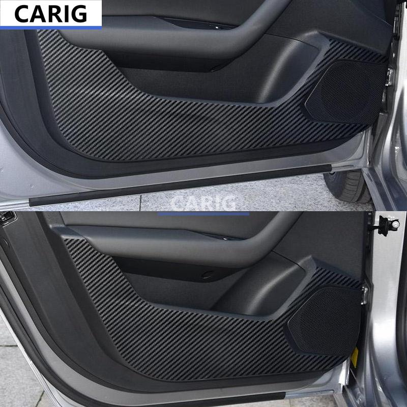 For PEUGEOT 508 19-22 Door Anti-kick Sticker Modified Carbon Fiber Pattern Interior Car Film Accessories Modification