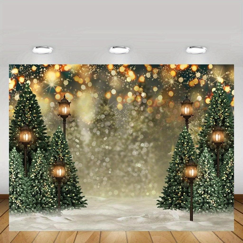 Christmas Tree Snowflake Scene Decoration Background Winter Photography Backdrop Decorations For Photo Studio Photo Booth Christams Party